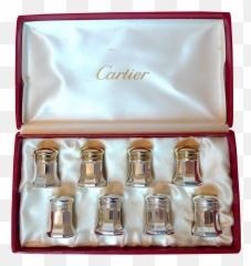 Cartier Sterling Silver Salt and Pepper Shakers - 8 Pieces Individual Emoji