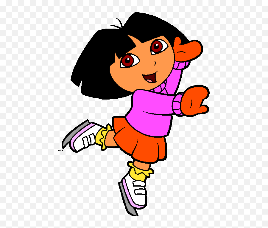 Dora Map Clipart - Cartoon Dora Ice Skating Emoji,Dora Emoji