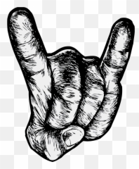 Trending Rock Stickers - Drawing Hand Png Emoji