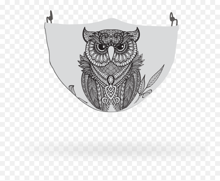 Owl Animal Face Covering Print 4 - Sketch Emoji,Emoji Owl