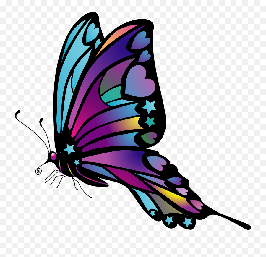 Purple And Blue Butterfly Clipart Emoji,Blue Butterfly Emoji
