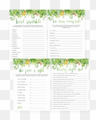 Green Tropical Baby Shower Games Printable - Paper Emoji,Guess The Emoji Knife Shower