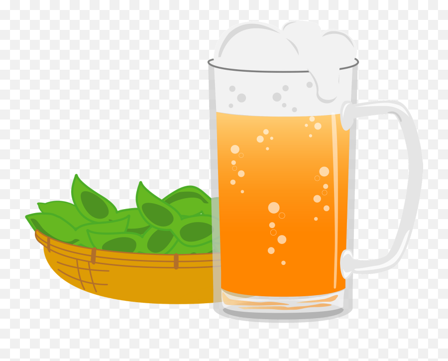 Beer And Edamame Beans Clipart Free Download Transparent - Beer Glassware Emoji,Coffee Bean Emoji