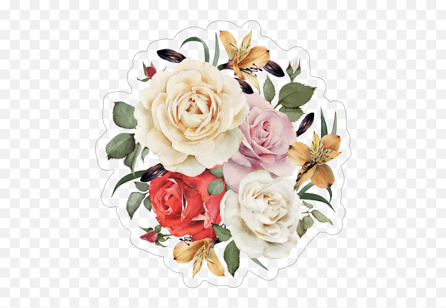 Bouquet Of Roses Flower Stickers - Bouquet Of Roses Sticker Emoji,Flower Bouquet Emoji