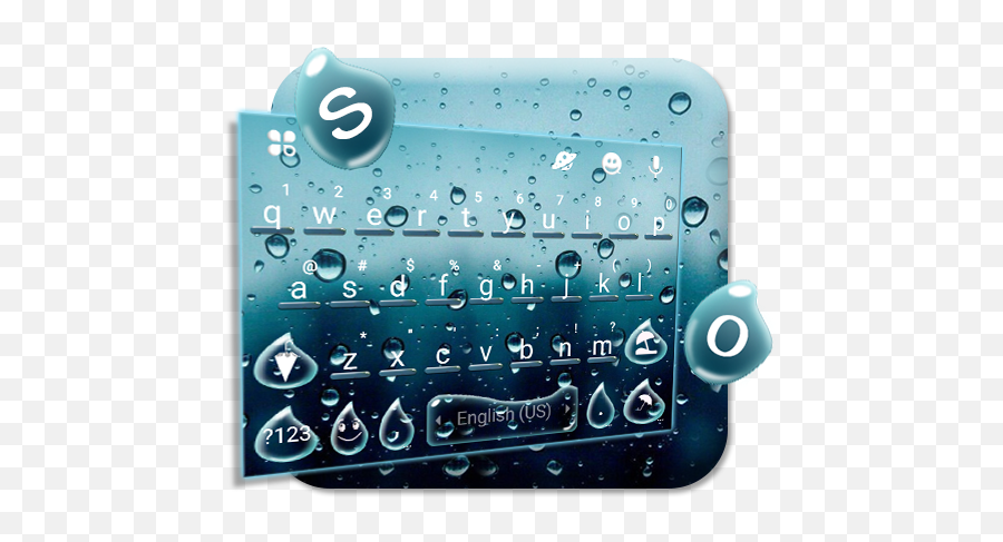 Glass Water Drop Keyboard Theme - Drop Emoji,Glass Of Water Emoji
