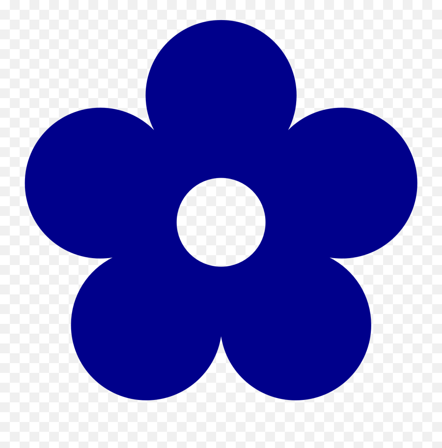 Dark Blue Flower Clipart - Blue Flower Clipart Emoji,Blue Flower Emoji