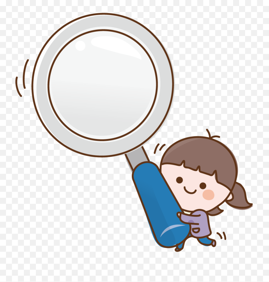 Child With Magnifying Glass Clipart - Magnifying Glass Png Cartoon Emoji,Girl Magnifying Glass World Emoji