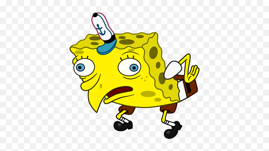 Memes Spongebob Tumblr Yellow Sponge Mocking Sticker - Bob Esponja Memes Png Emoji,Sponge Emoji