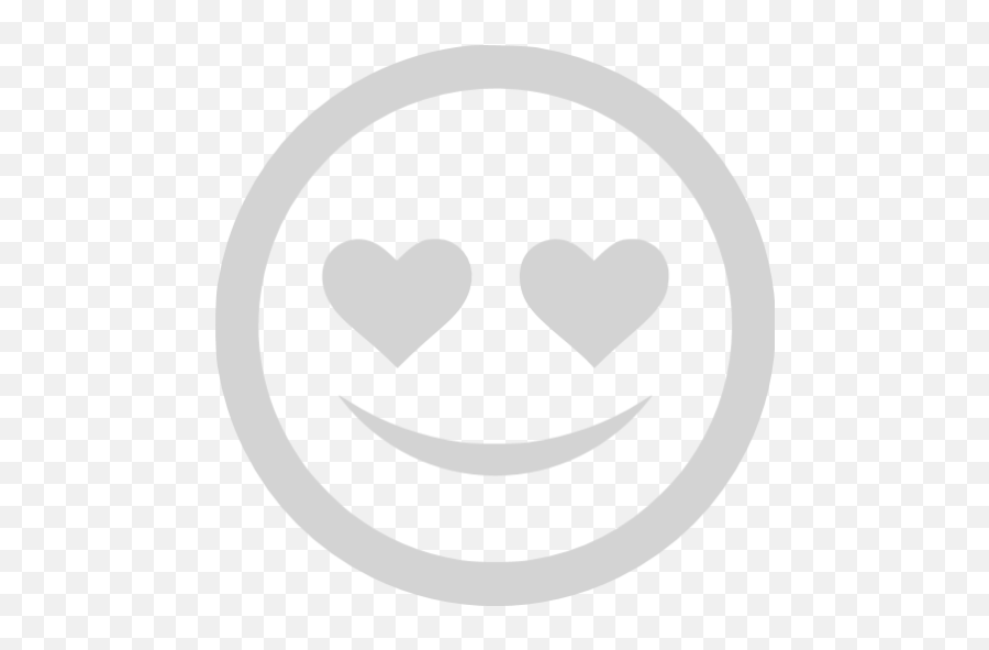 Light Gray In Love Icon - Free Light Gray Emoticon Icons Icon Love White Png Emoji,Free Love Emoticon