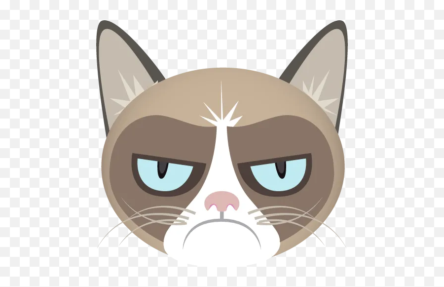 Grumpy Cat Cartoon - Cartoon Grumpy Cat Face Emoji,Grumpy Cat Emoji