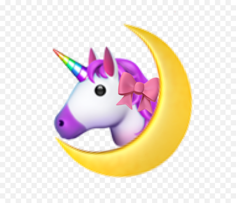 Unicorn Rainbow Moon Aesthetic Emoji - Unicorn Emoji Png,Emoji Ribbon