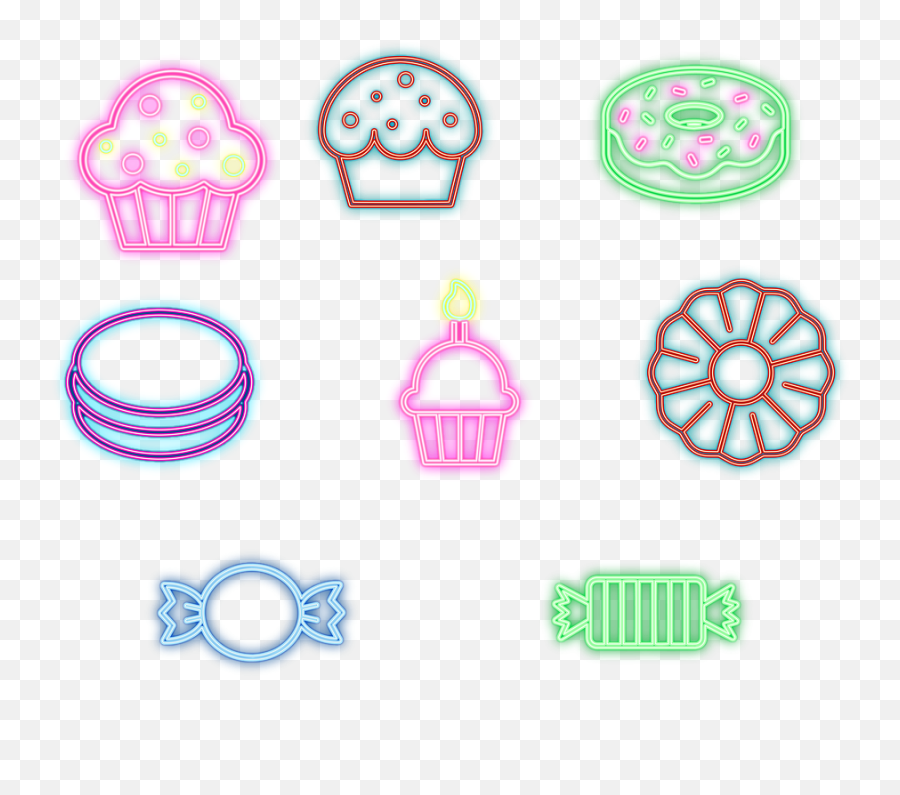 Neon Cakes Sweets Bakery - Clip Art Emoji,Cute Emoji Cakes