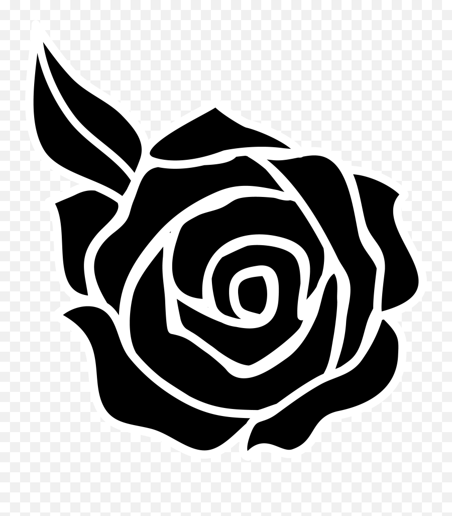 Roses Clipart Download Free Clip Art - Rose Silhouette Emoji,Black And White Rose Emoji