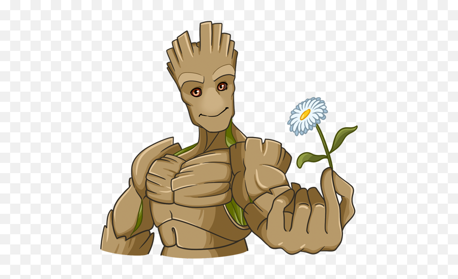 Vk Sticker 23 From Collection Rocket And Groot Download For - Cartoon Emoji,Groot Emoji