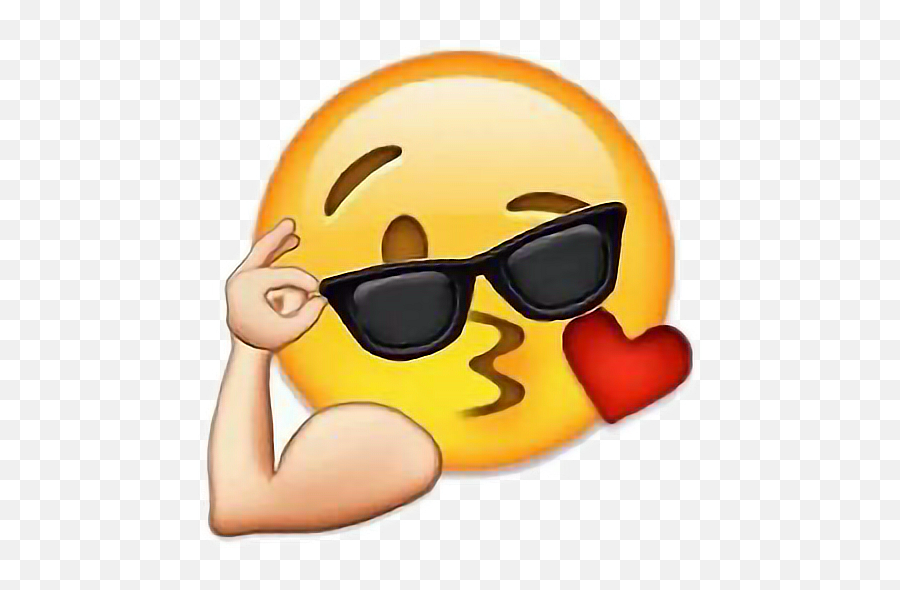 Sunglasses Emoji Clipart - Blowing Kiss Emoji,Sunglass Emoji