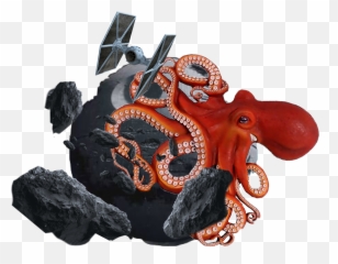deathstar octopus seamonster tiefighter asteroids starw - Illustration Emoji