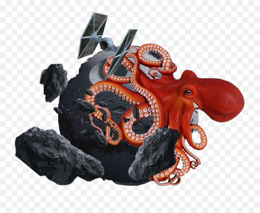 Deathstar Octopus Seamonster Tiefighter Asteroids Starw - Illustration Emoji,Asteroid Emoji