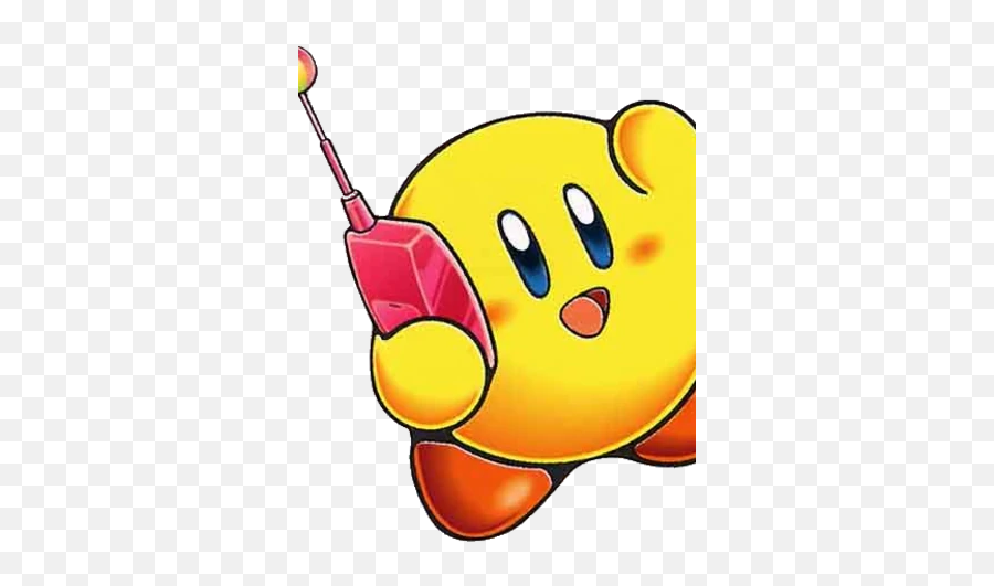 Yellow Kirby - Yellow Kirby Emoji,Lacrosse Stick Emoticon