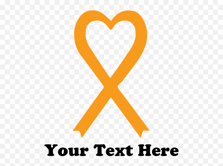 Download Personalized Orange Awareness Ribbon Banner - Heart Leaukemia Ribbon Svg Emoji,Awareness Ribbon Emoji