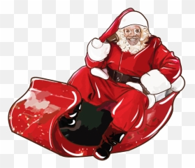 Christmas Santa Claus In Sleigh Iphone - Drawing Emoji