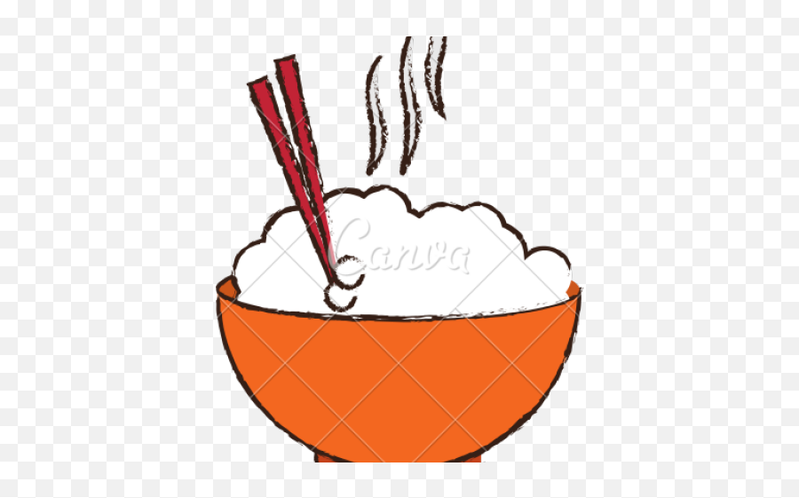 Rice Clipart Hot Rice - Bowl And Food Cartoon Black And White Emoji,Rice Bowl Emoji