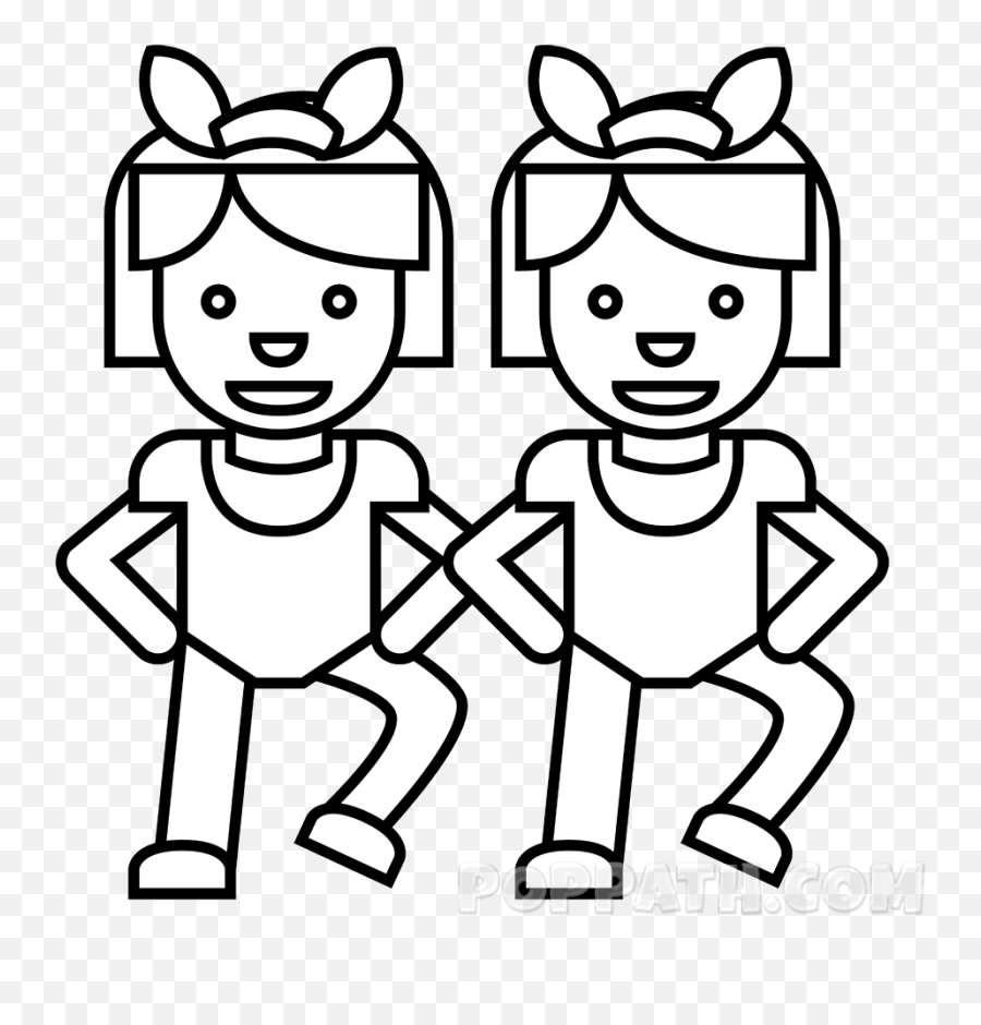 How To Draw Women With Bunny Ears Emoji - Boy And Girl Emoji Black And White,Arm Muscle Emoji