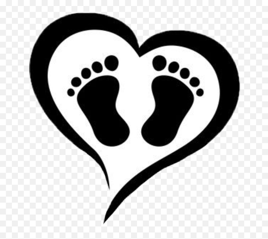 Heart Baby Babyfeet Silhouette - Baby Feet In Heart Clipart Emoji,Feet Emoji