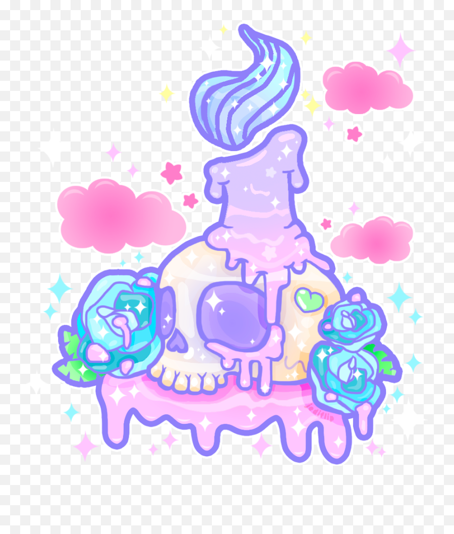 Kawaii - Pastel Goth Kawaii Tattoo Emoji,Guess The Emoji Cloud Candy