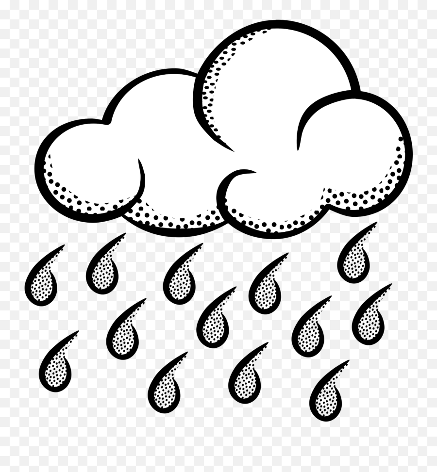 Rain Clouds Weather Rainy Sky - Snow Black And White Clip Art Emoji,Emoji Lightning Bolt And Umbrella