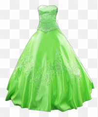 Ballgown Green Dress Gown - Princess Dress Png Emoji,Emoji Gown