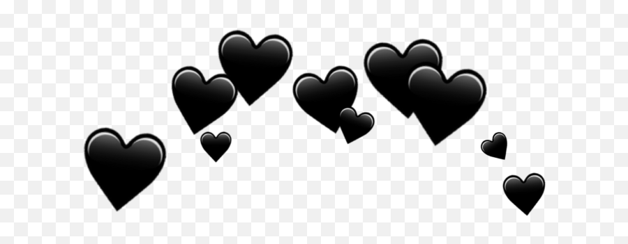 Heart Crown Png Picture - Black Hearts Transparent Background Emoji,Crown Emoji Transparent Background