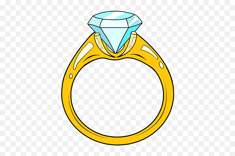 How To Draw A Diamond Ring - Kids Diamond Ring Drawing Emoji,Wedding Ring Emoji