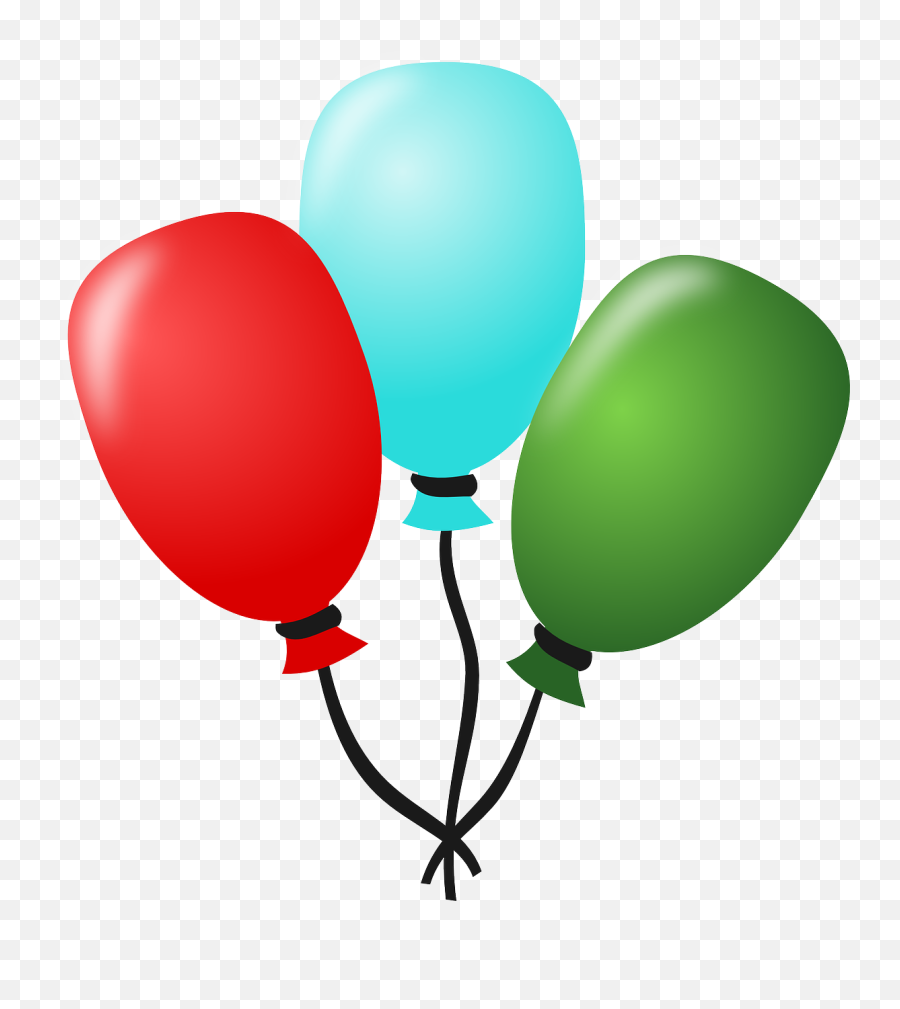 Balloon Birthday Party Festive Red - Gambar Tiga Balon Emoji,Party Streamer Emoji