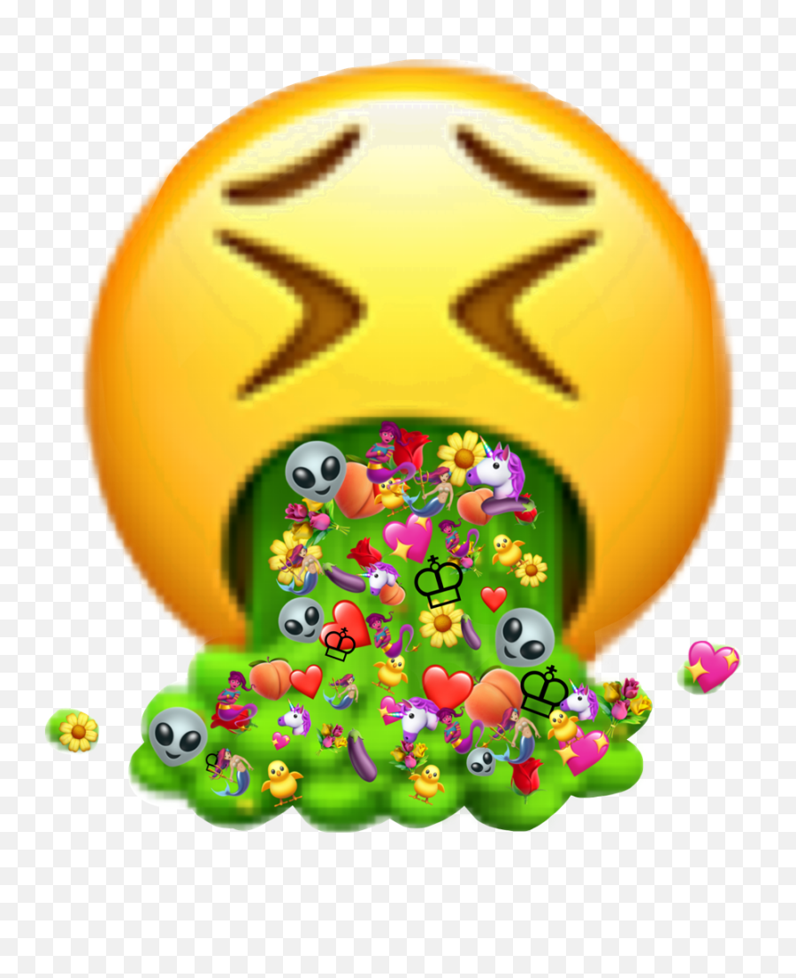 Puke Emoji Emojis Flowers Fantasy Face - Apple Emoji,Barfing Emoji
