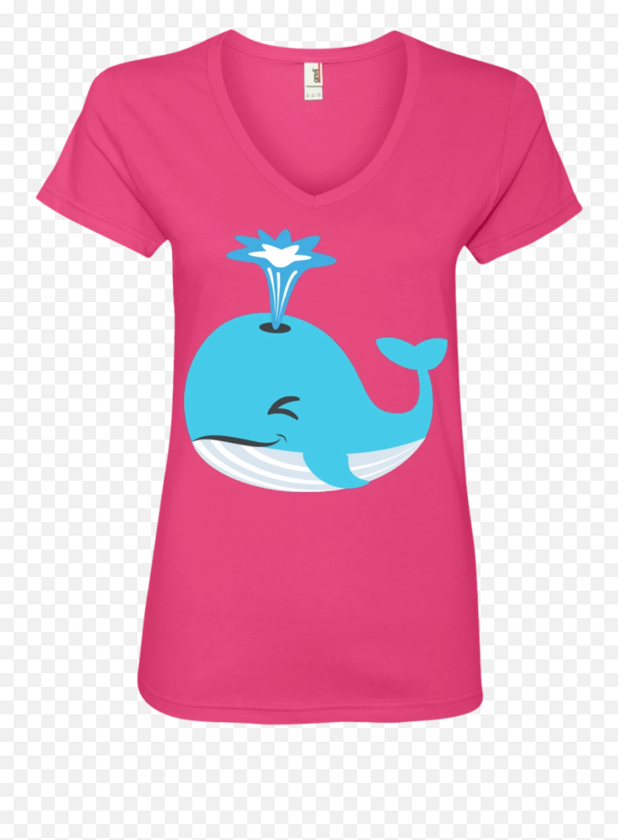 Whale Blow Hole Spray Emoji Ladiesu0027 V - Neck Tshirt,Gymnastics Emoji