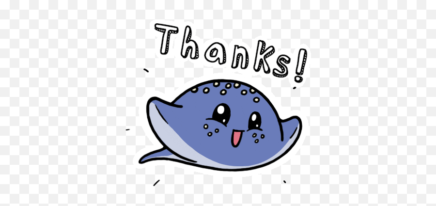 Manta Ray Thank You Sticker By Aminal Sticker Stickers - Cute Thank You Gif Transparent Emoji,X Ray Emoji