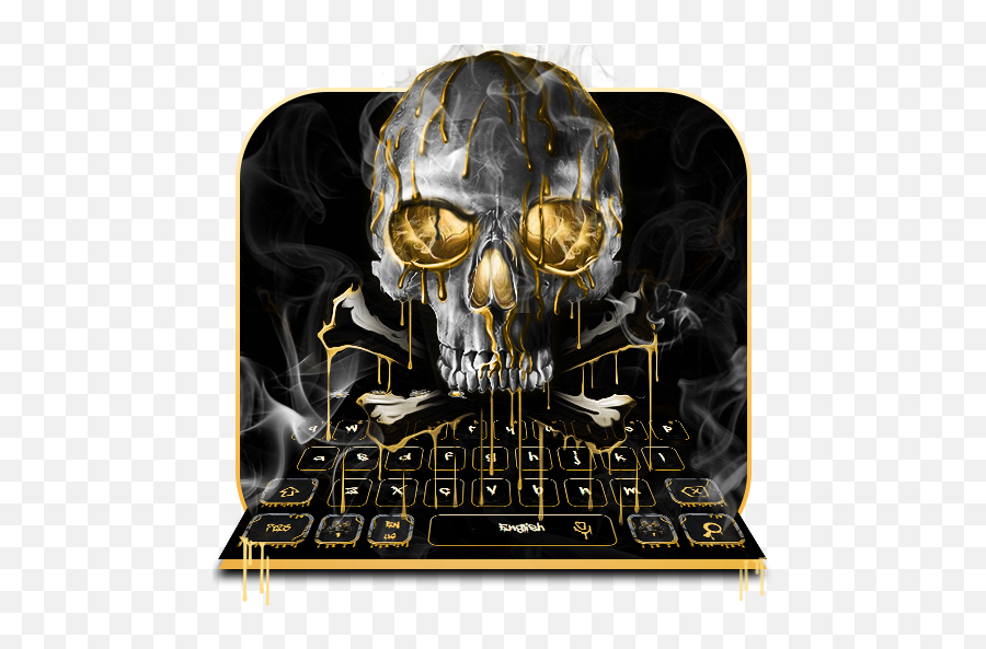 Gold Black Horrific Skull Keyboard - Apps On Google Play Office Equipment Emoji,Skull Emoji Png