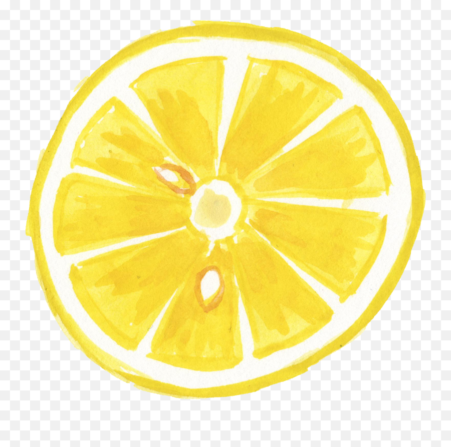 Lemon Slice Png - Watercolor Lemon Clipart Transparent Juice Vesicles Emoji,Lemon Emoji Png