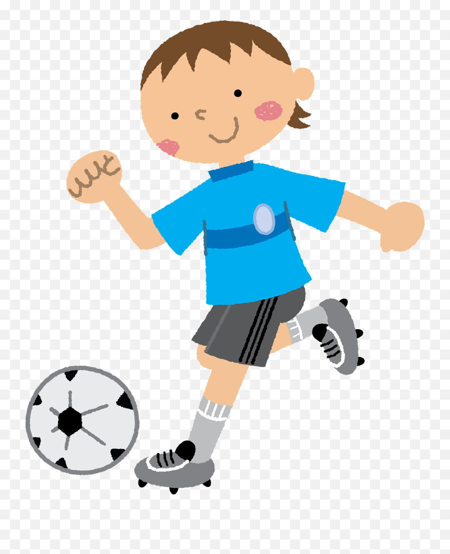 Soccer Player Is Kicking The Ball - Kicking Ball Clipart Emoji,Emoji Tennis Ball And Arm