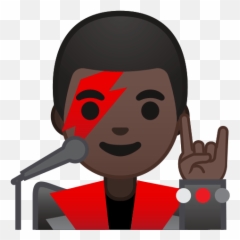 Man Singer Emoji With Dark Skin Tone Meaning And - Emoji Cantora,Deadpool Emoji