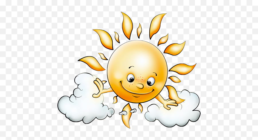 Sun With Clouds - Drawing Sun Good Morning Emoji,Hot Emoticons