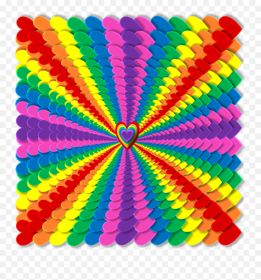 Rainbow Hearts 3d Depth Radiating - Imagenes De Arcoiris 3d Emoji,Gay Pride Flag Emoji