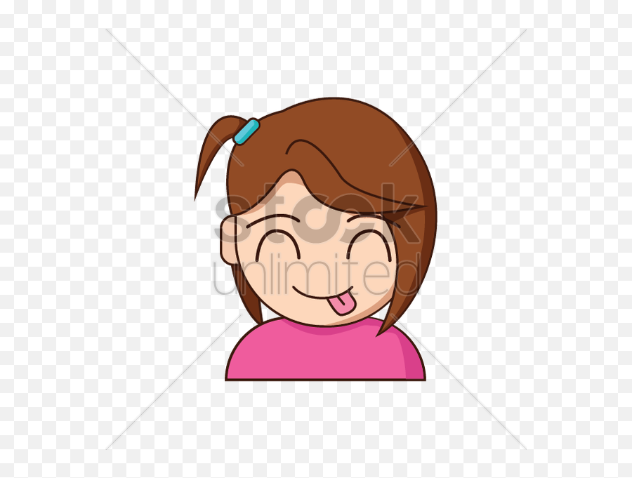 Girl Sticking Out Tongue Vector Image - Evil Girl Faces Cartoon Emoji,Sticking Your Tongue Out Emoticon