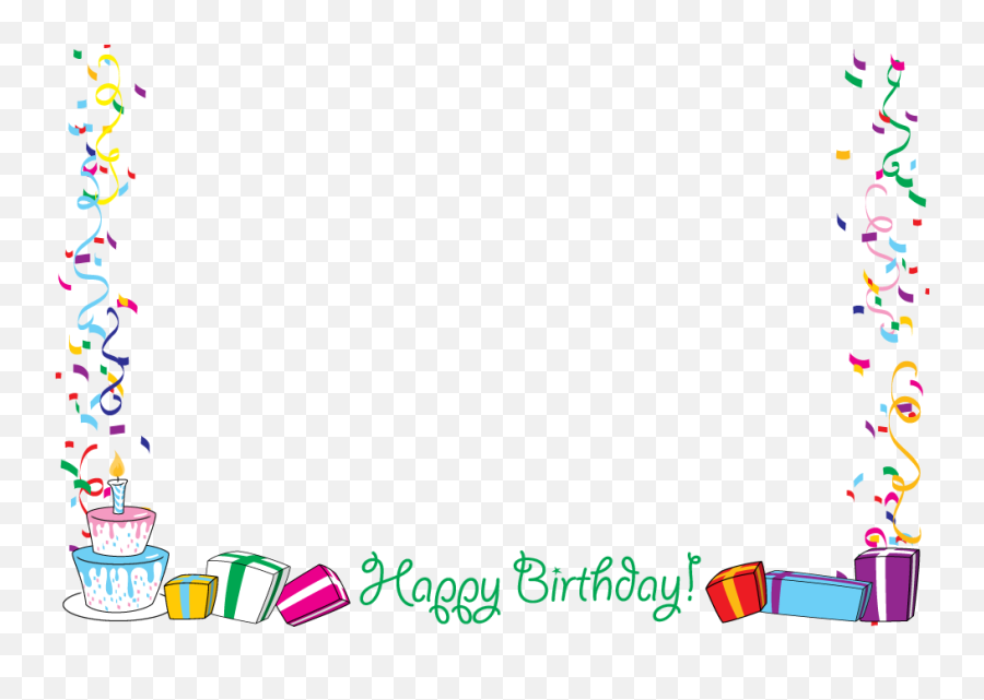 Birthday Borders Png Picture - Happy Birthday Page Border Emoji,Emoji Border