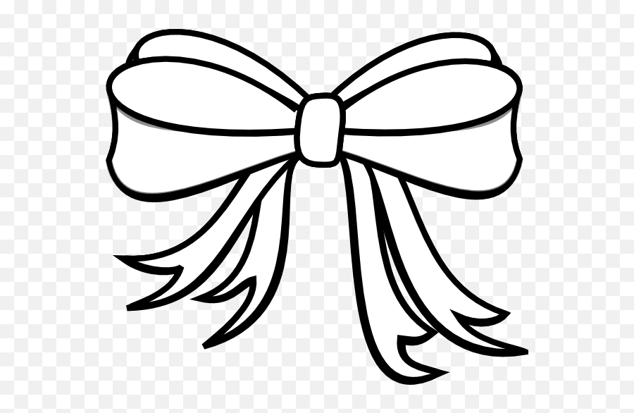 Black And White Present Bow Clipart - Ribbons Clipart Black And White Emoji,Black Bow Emoji