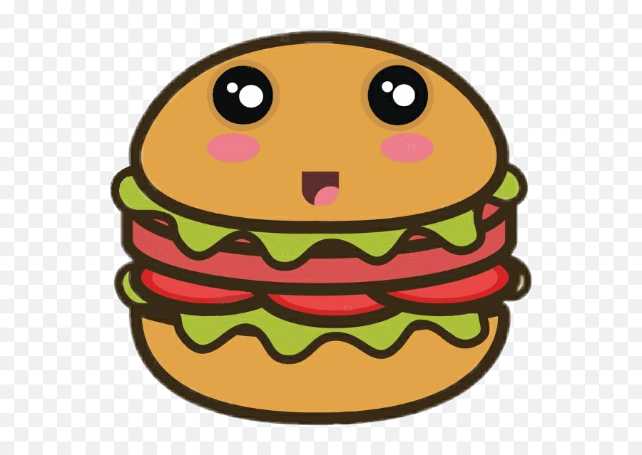 Fustfood Burger Kawai - Imagenes De Hamburguesas Animadas Emoji,Burger Emoticon