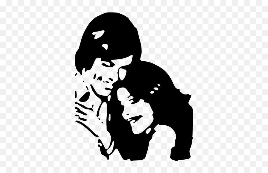 People In Love Vector Illustration - Couple Black And White Clipart Emoji,Gay Emoji