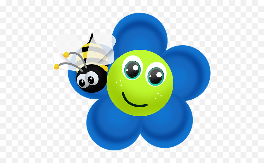 Bee Daisy Flower - Cartoon Emoji,Flower Emoticon