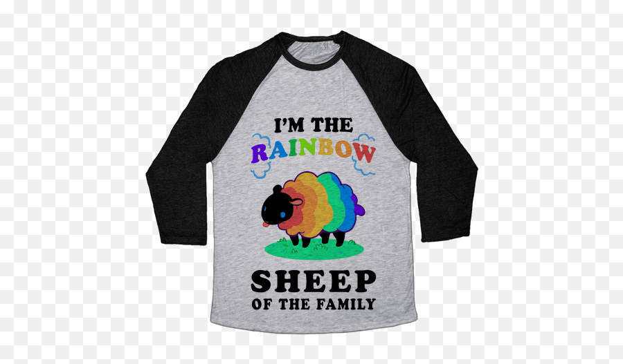 Iu0027m The Rainbow Sheep Of The Family In 2020 Baseball Tees - Roases Are Red Vilots Are Blue Emoji,Black Sheep Emoji