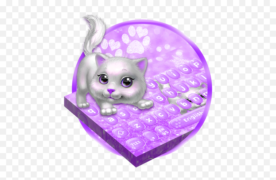 Purple Cute Kitty Keyboard Theme - Google Play Cat Emoji,Purple Cat Emoji